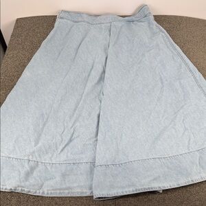 Asos Edition Skirt Wm 14 Light Blue Denim Maxi Pockets Full Long Plus Flowy Boho